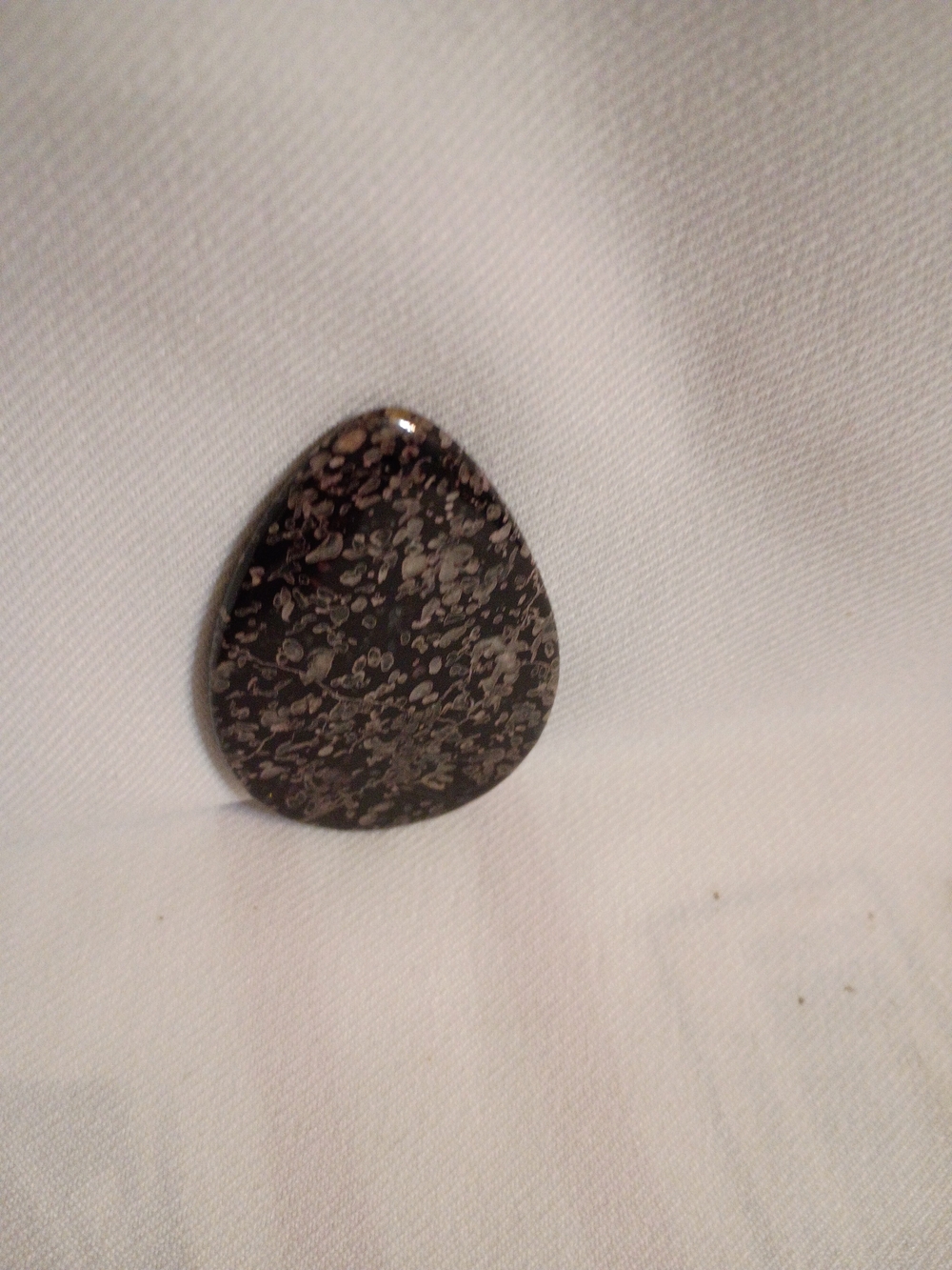 Teardrop Snowflake Obsidian Statement Stone